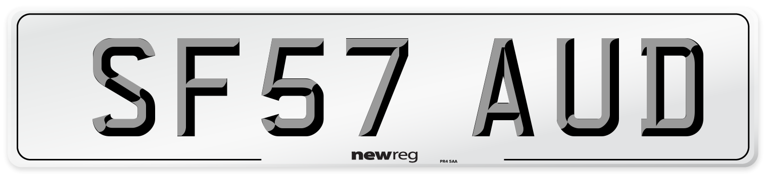 SF57 AUD Number Plate from New Reg